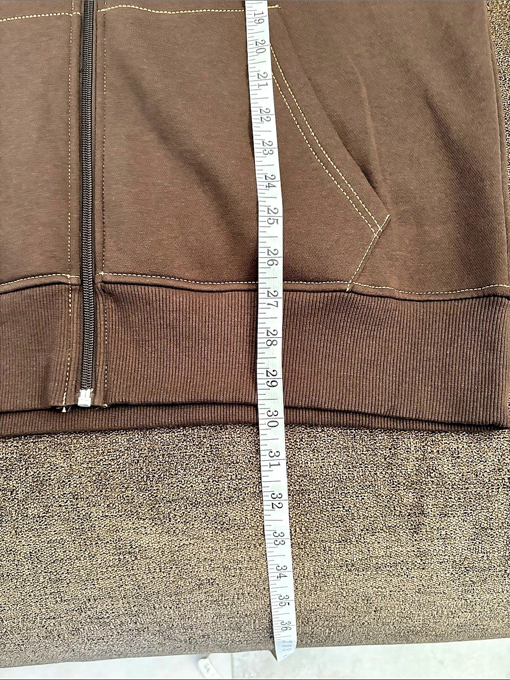 True Religion Applique Multi Zip Hoodie Brown & Red XL - Picture 9 of 12